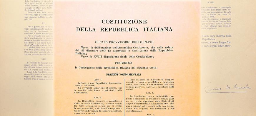 Costituzione originale - Gazzetta Ufficiale del 17 dic 1947